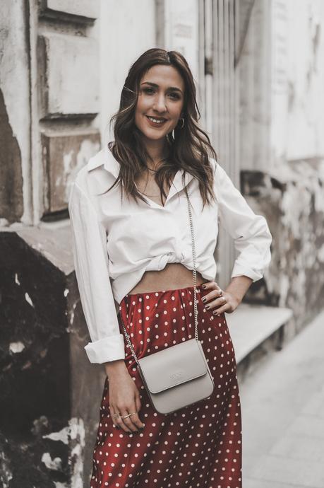 POLKA DOTS MIDI SKIRT: PIN UP POLKA DOTS MIDI SKIRT: PIN UP