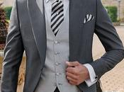 Traje novio chaqué gris